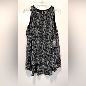 Brand new Vince camuto black dressy sleeveless swing top size S